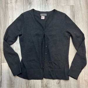 Banana Republic 100% Italian Merino Wool Dark Gray Cardigan Sweater Size Small